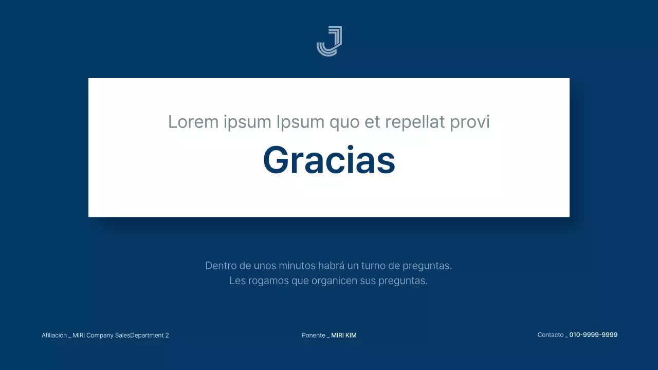 Informe sencillo de ingresos y resultados de la empresa en azul y blanco