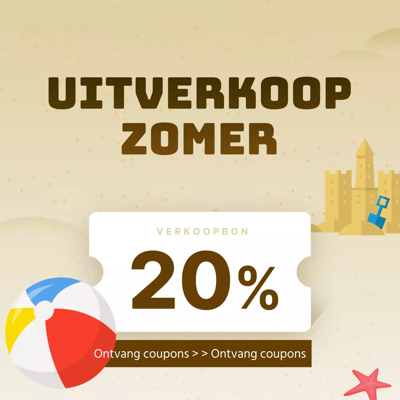 Tropische zomer uitverkoopgids in lichtblauw en geel