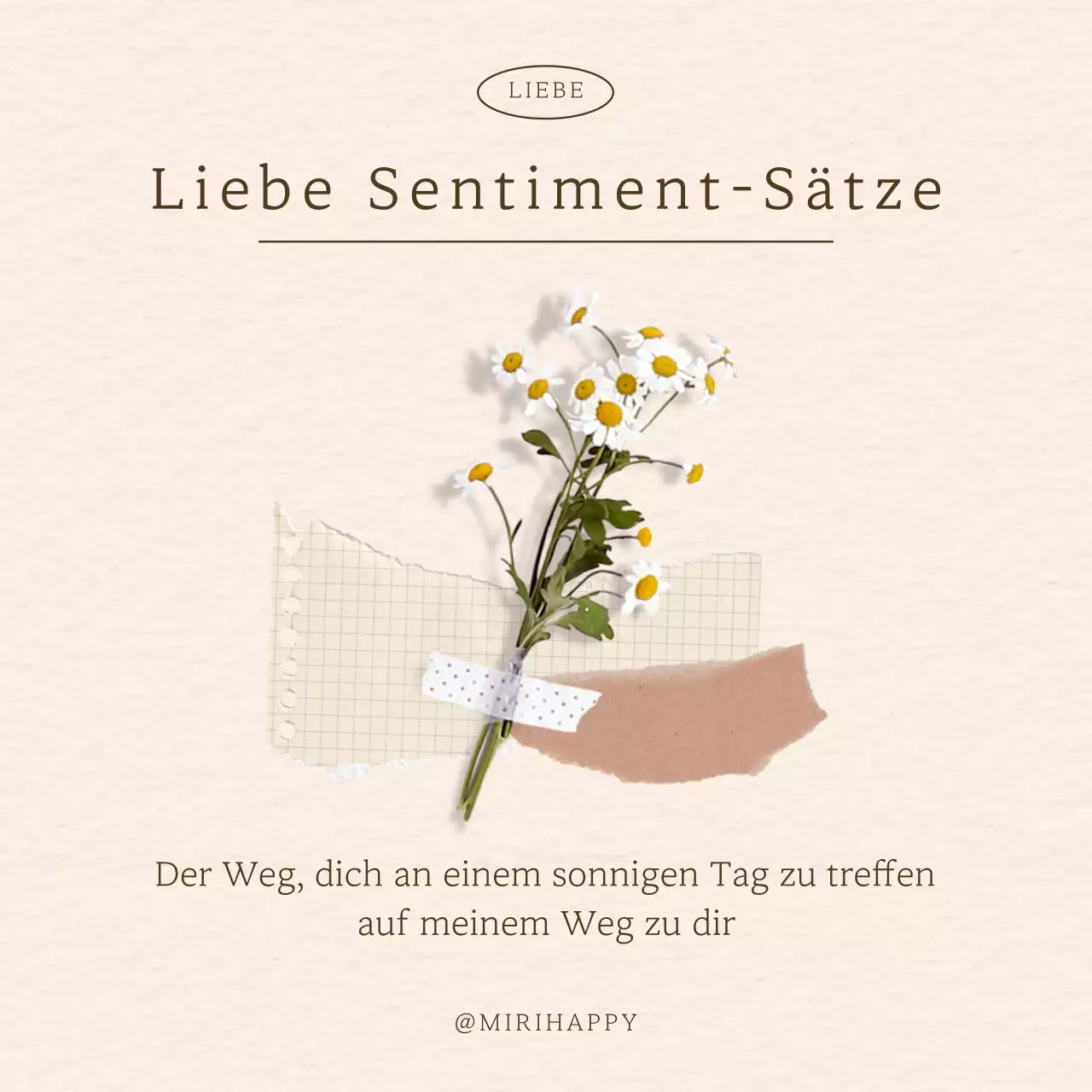 Basic Love Sentiments in Beige und Weiß Post
