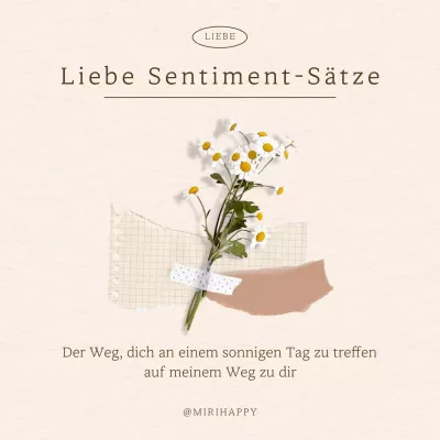 Basic Love Sentiments in Beige und Weiß Post