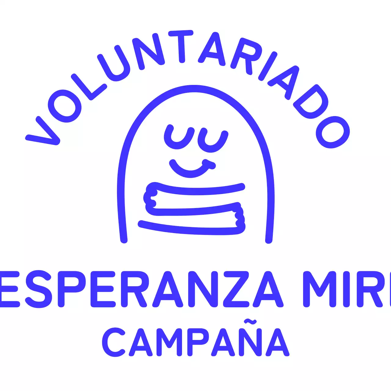 Campaña de ilustración de abrazos con texto redondeado