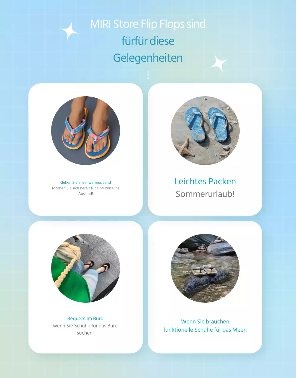 Über die einfachen blauen und hellblauen Sommerspecials