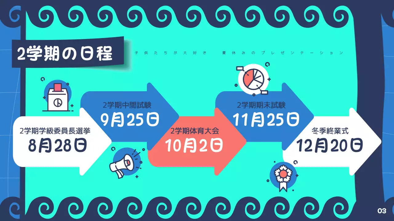 カラフル 楽しい 夏休み プレゼンテーション