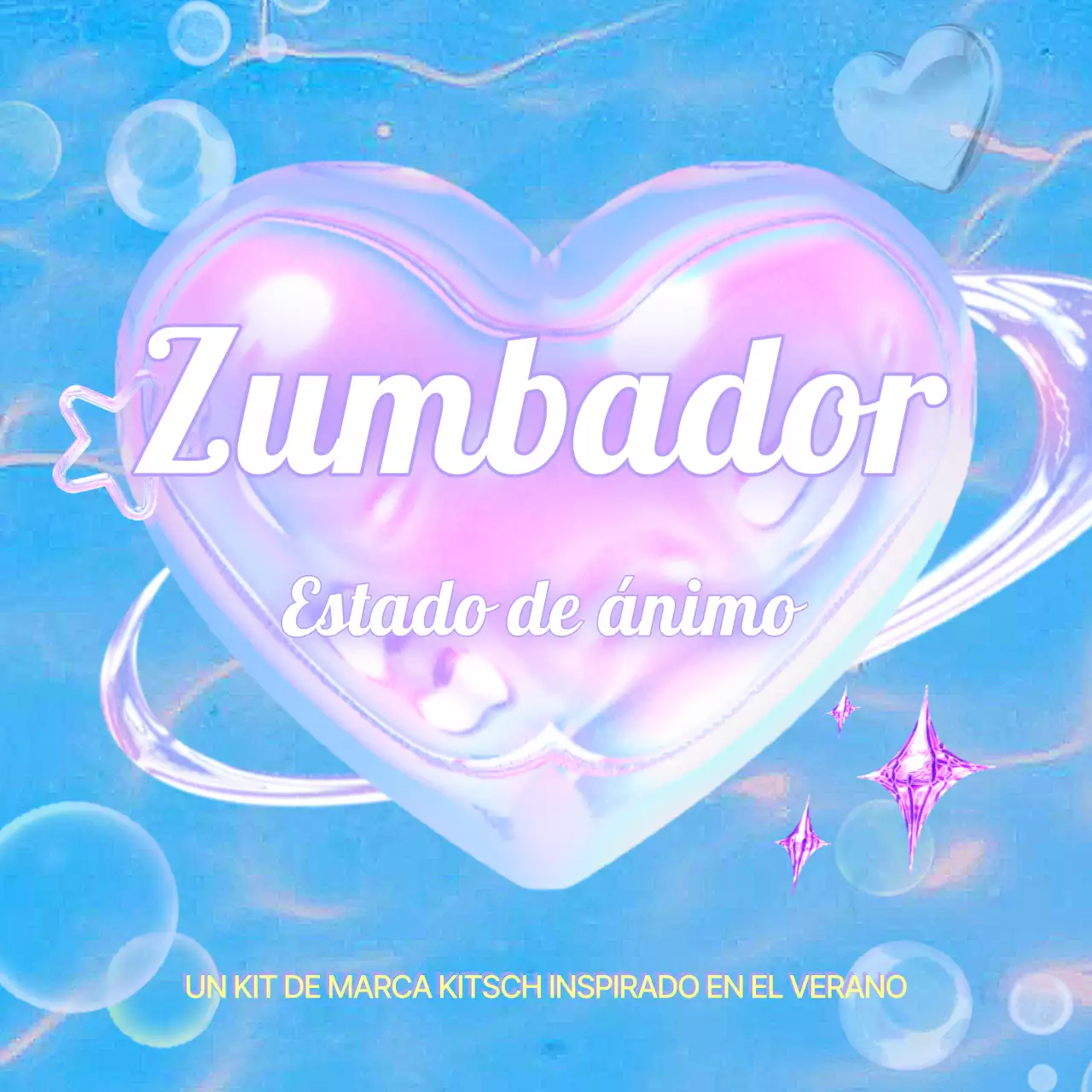 Kitschy Y2K postes de marca en azul claro