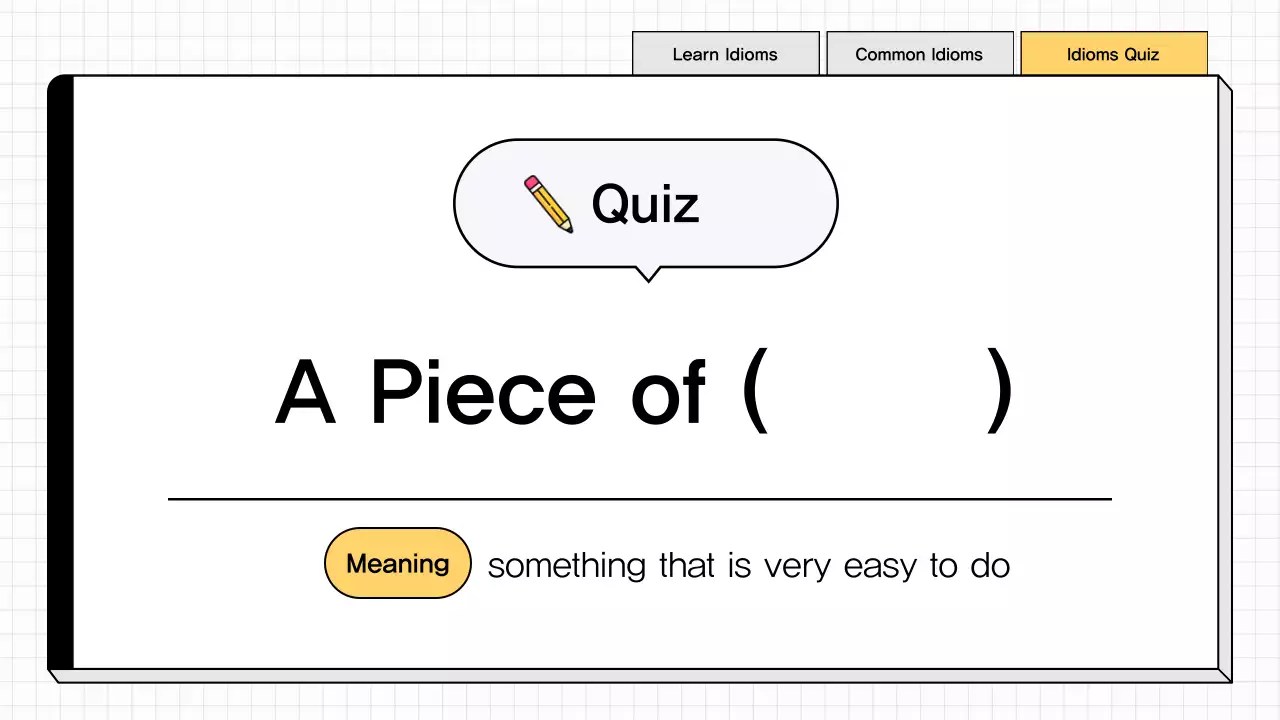 Yellow Minimal Idioms Quiz Presentation