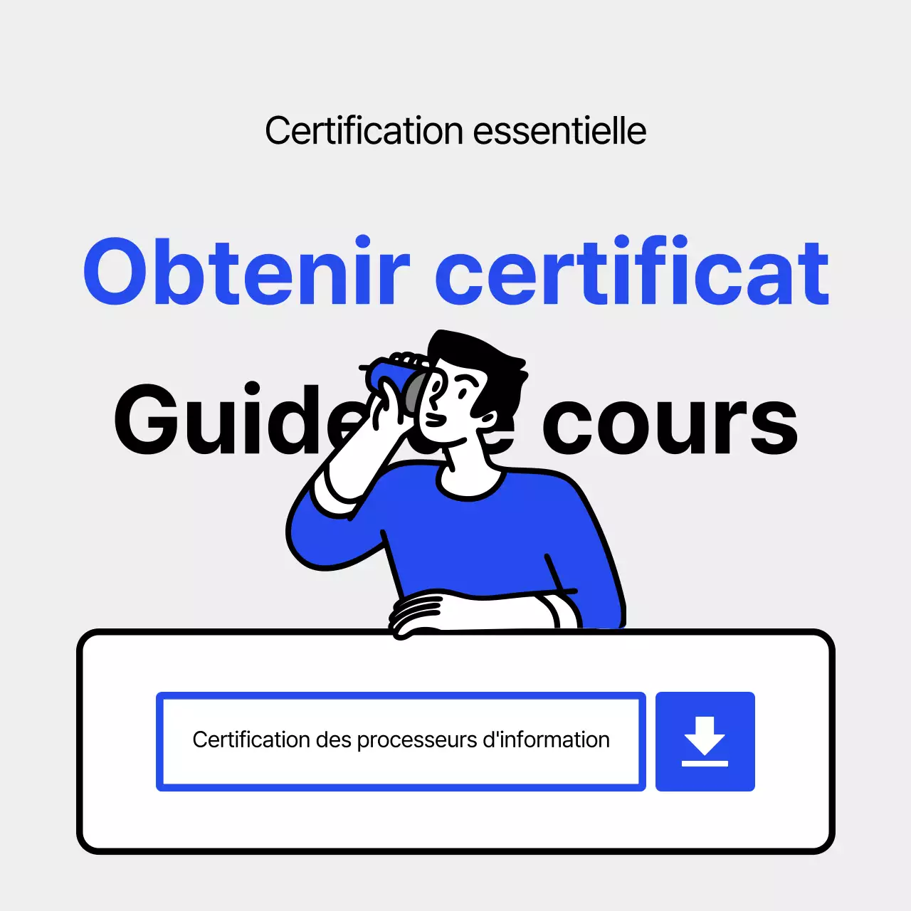 Un simple prospectus de certification bleu et bleu clair