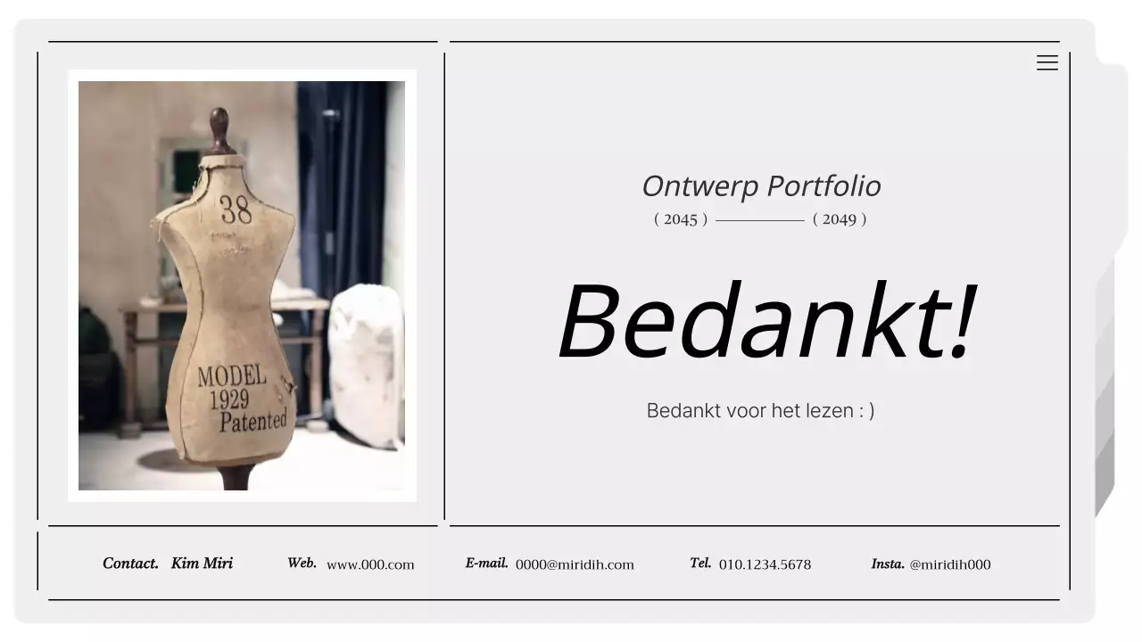 Moderne printbare portfolio in grijs en wit