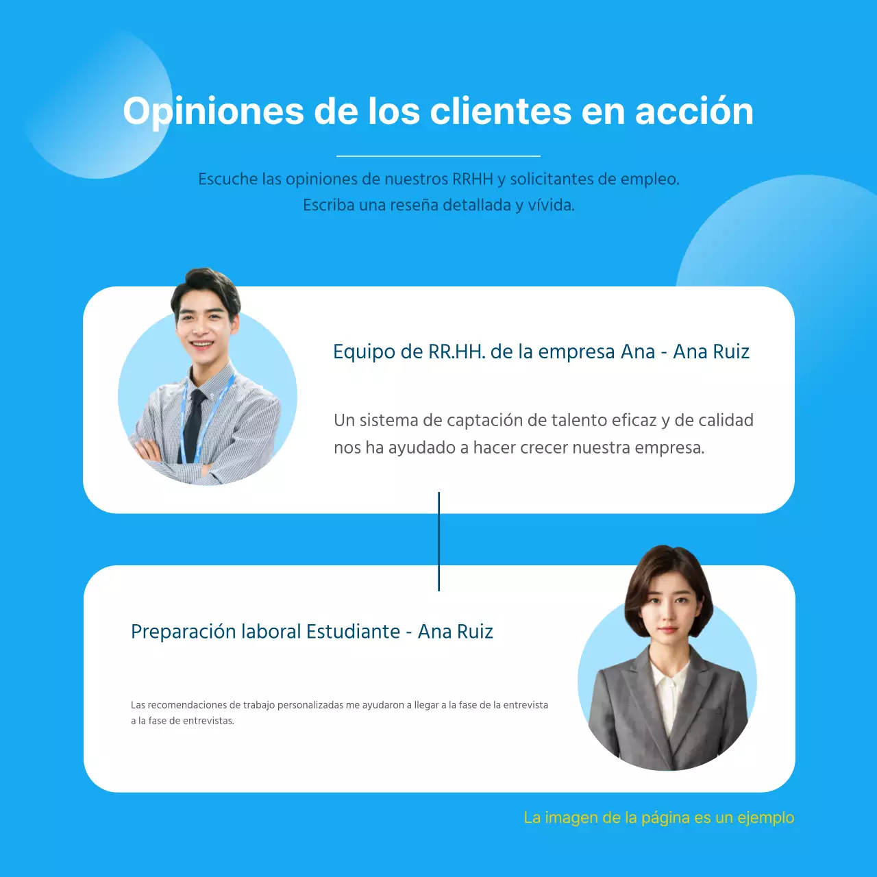 Promover una moderna plataforma de búsqueda de empleo en azul y blanco