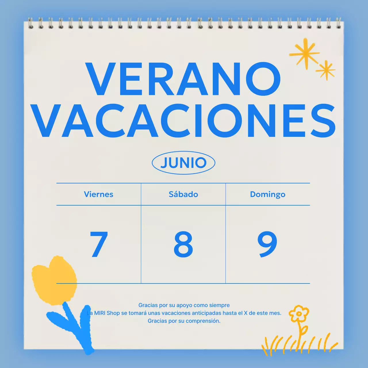 Anuncios de vacaciones de verano en azul y azul claro de moda