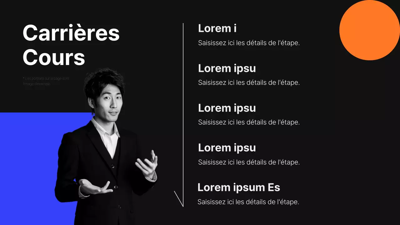 Proposition de service moderne de chasseur de têtes en noir et bleu