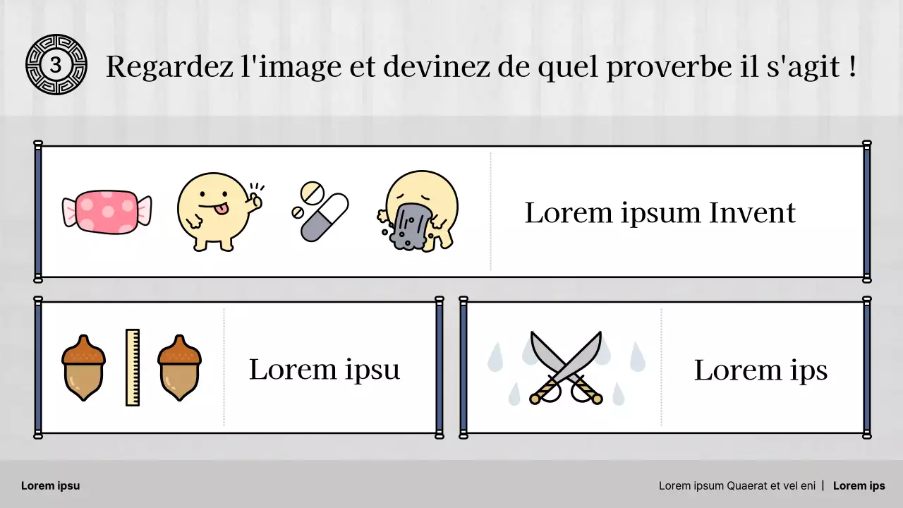 Proverbes traditionnels de l'école primaire en gris et bleu marine Ressources pédagogiques