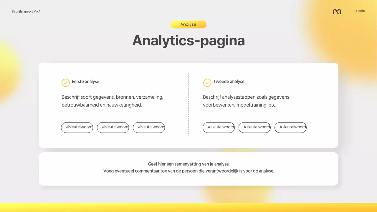 Een modern bedrijfsrapport in geel en grijs