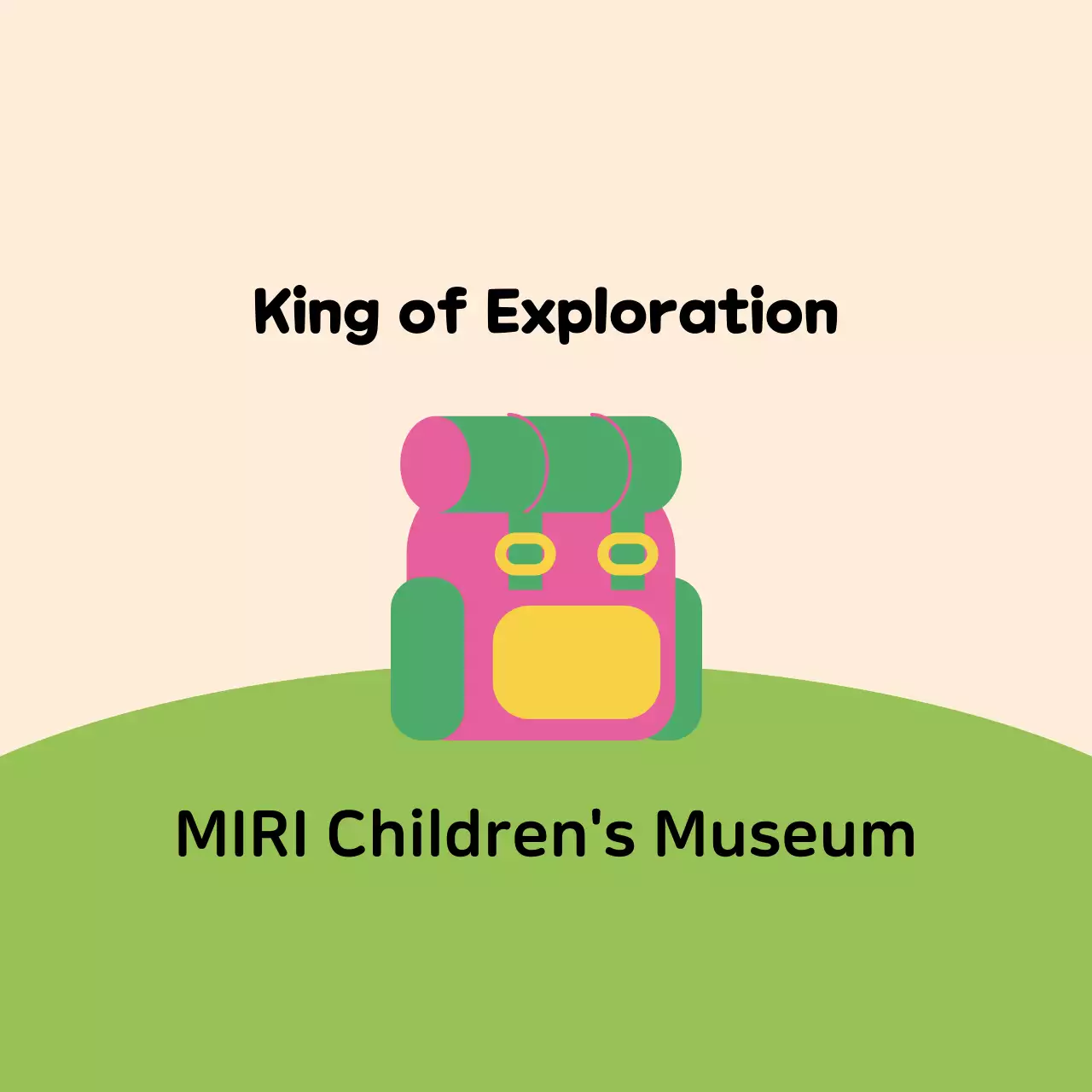 Desain dengan ilustrasi tas yang lucu di atas rumput