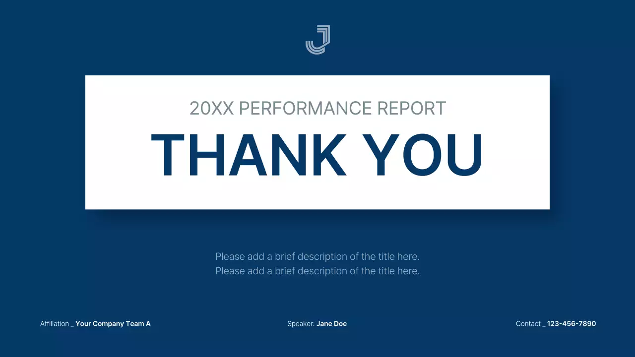 Blue Professional Performance Report Document Presentation