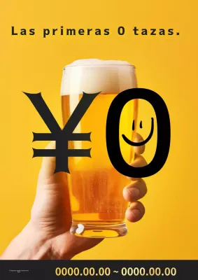 Un simple anuncio amarillo de bar