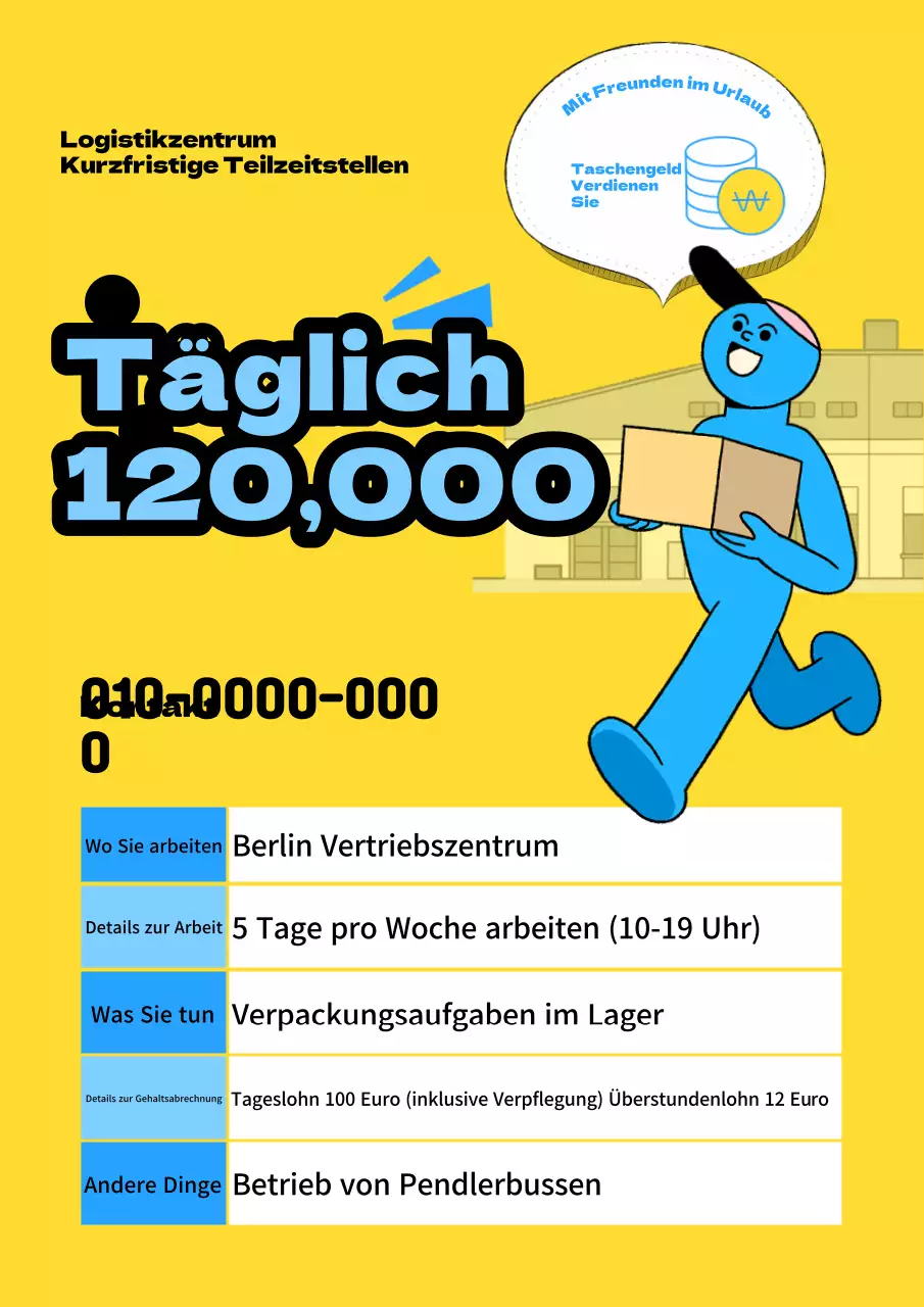 Förderung der Einstellung einer kitschigen gelben Logistik-Alba