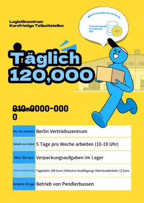 Förderung der Einstellung einer kitschigen gelben Logistik-Alba