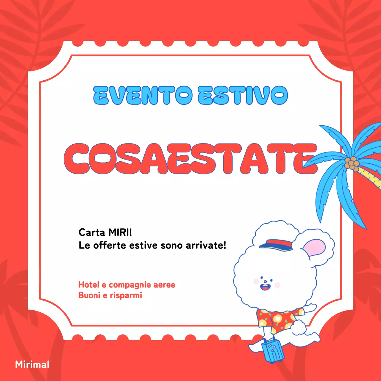 Pubblicità pop-art per eventi estivi in chartreuse e azzurro