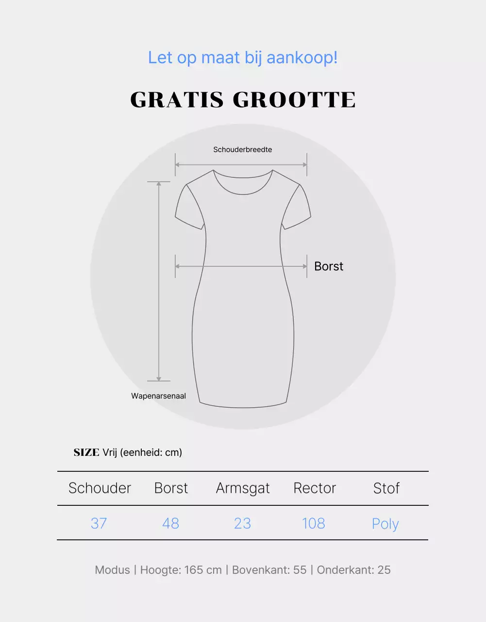 Moderne zomermodejurk in blauw en lichtblauwe reclame