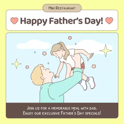 Yellow Simple Father's Day Promotion Social Media Post