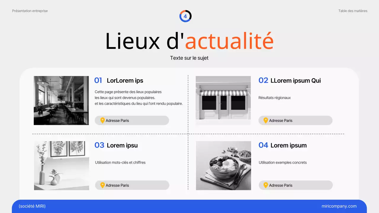 Tendances marketing simples en bleu et orange Document d'information