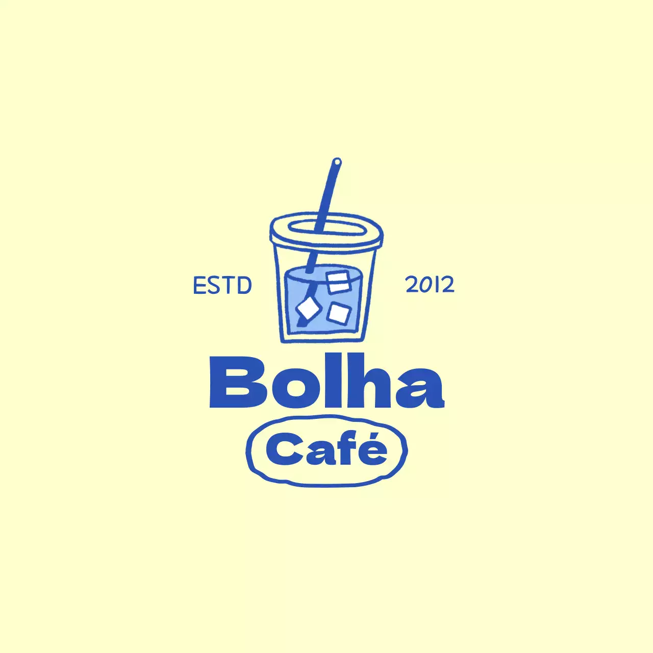Promoção de um café amarelo e azul conceito de ilustração de bebida