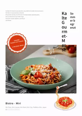 Weiße einfache neue Sommermenüwerbung