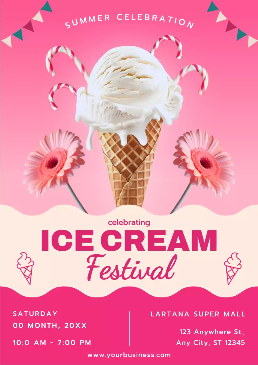 Pink Trendy Festival Advertisement Poster