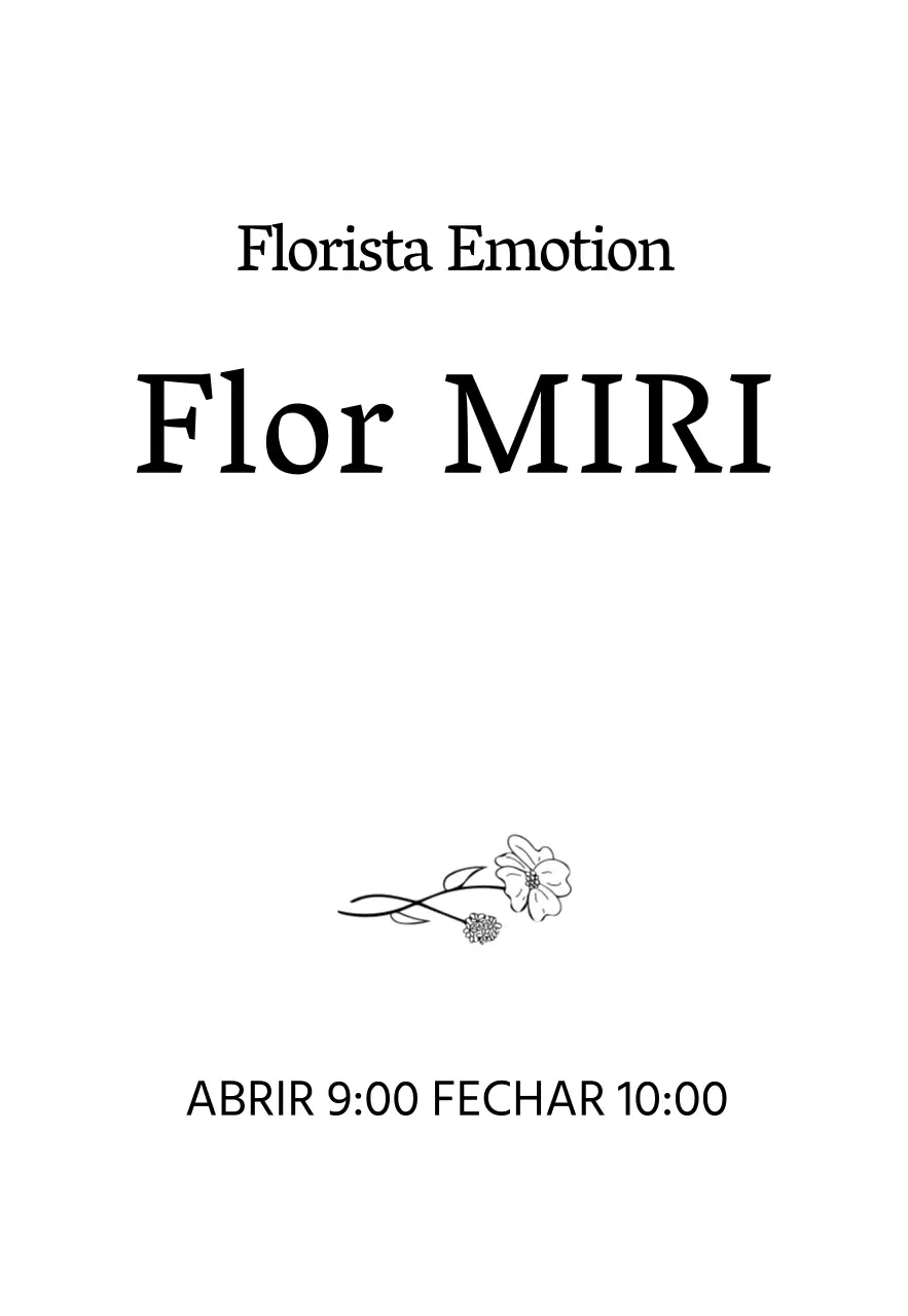 Sinalética de florista com uma ilustração de esboço de linha floral sentimental