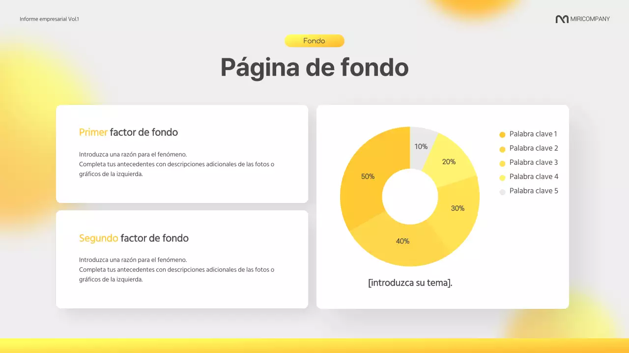 Un moderno informe corporativo en amarillo y gris