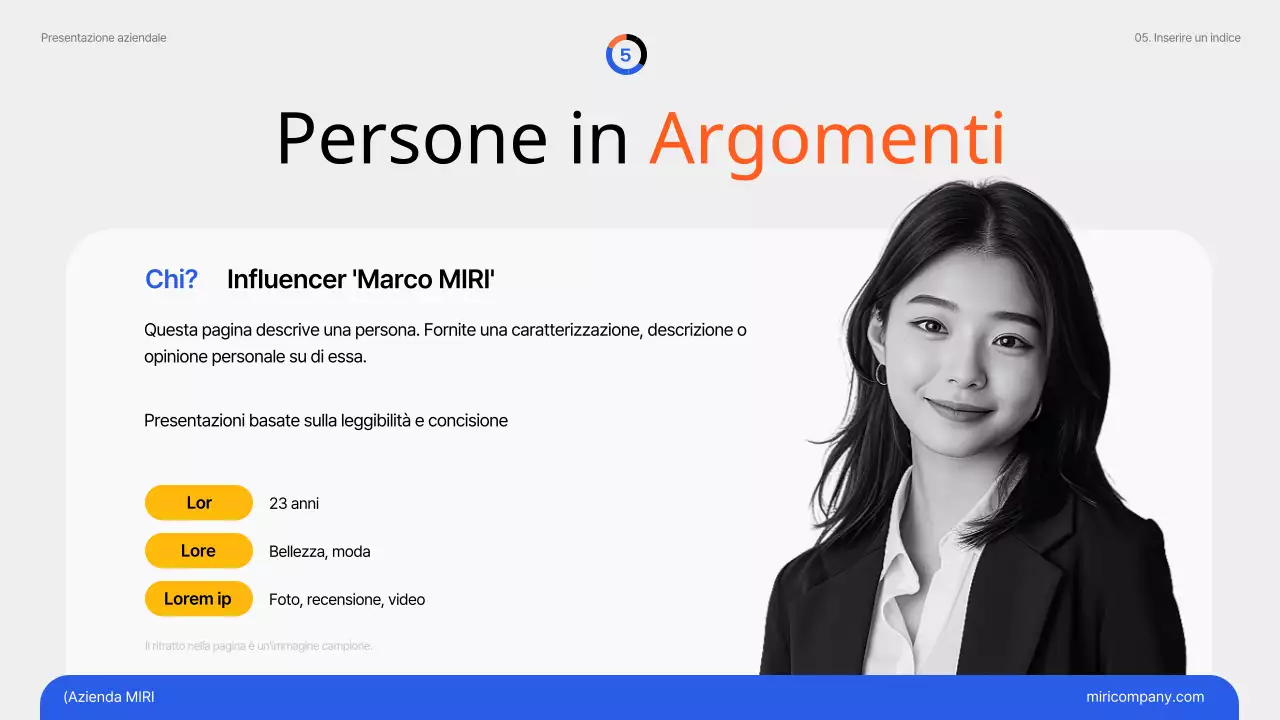 Tendenze di marketing semplici in blu e arancione Carta dei problemi