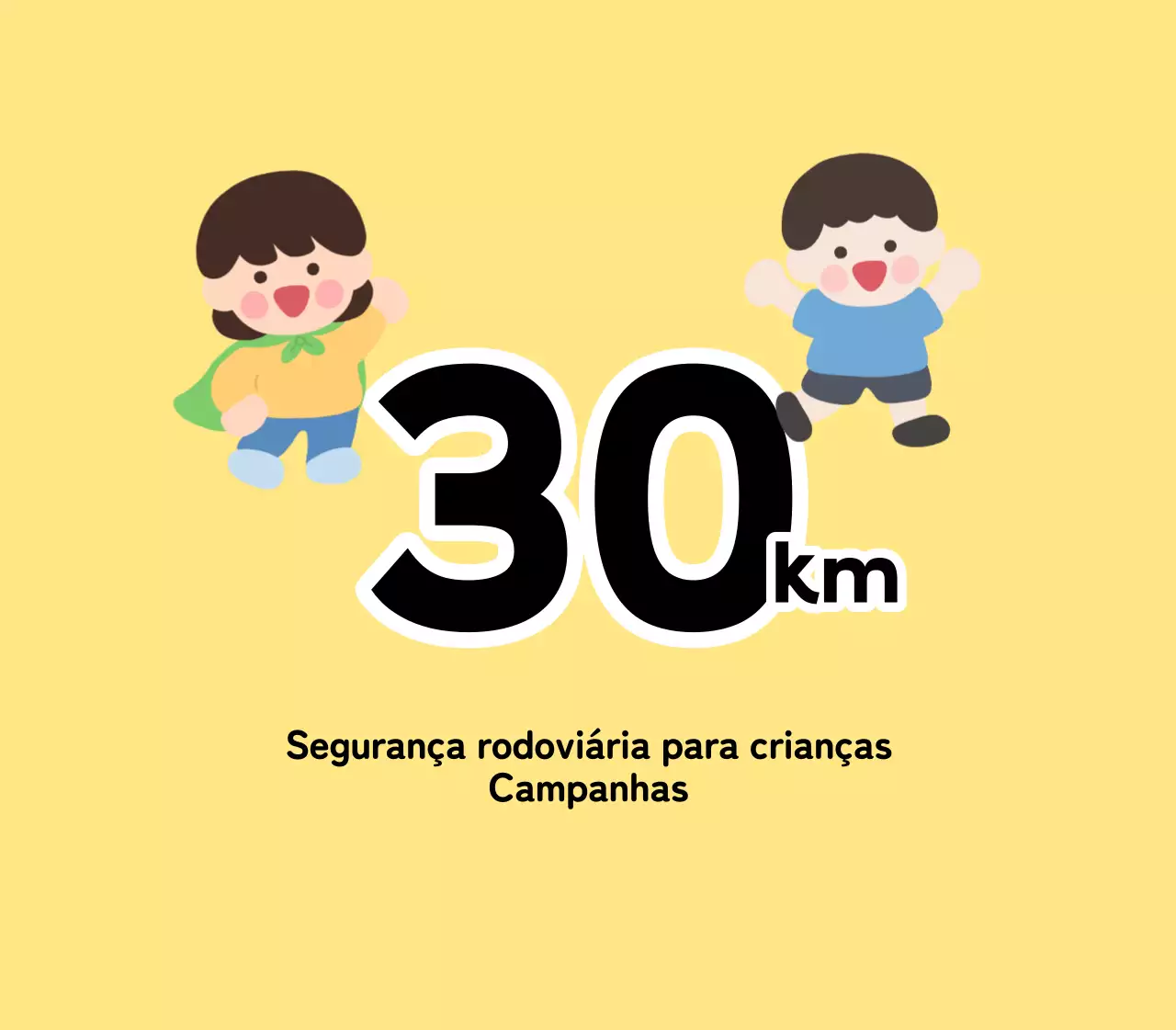 Campanha de segurança rodoviária com personagens infantis