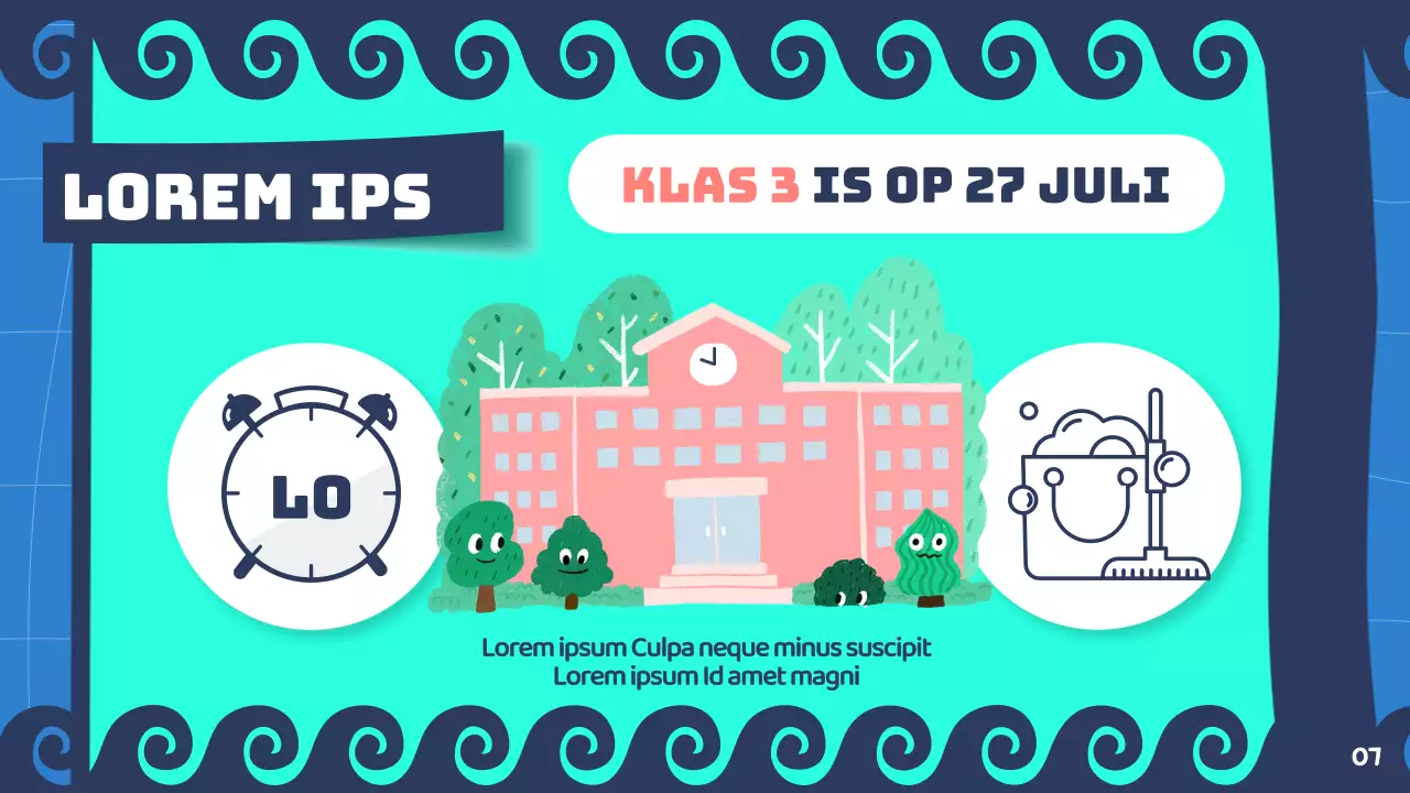 Presentatie voor zomervakantie in mint en marineblauw