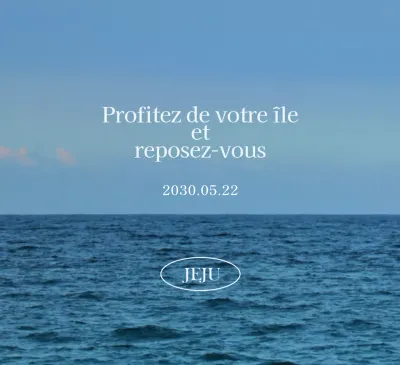 Concevoir un produit touristique textuel émotionnel avec une photo de l'océan apaisante et émotionnelle en toile de fond