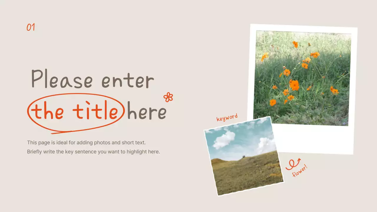 Orange Simple Flower Template Presentation