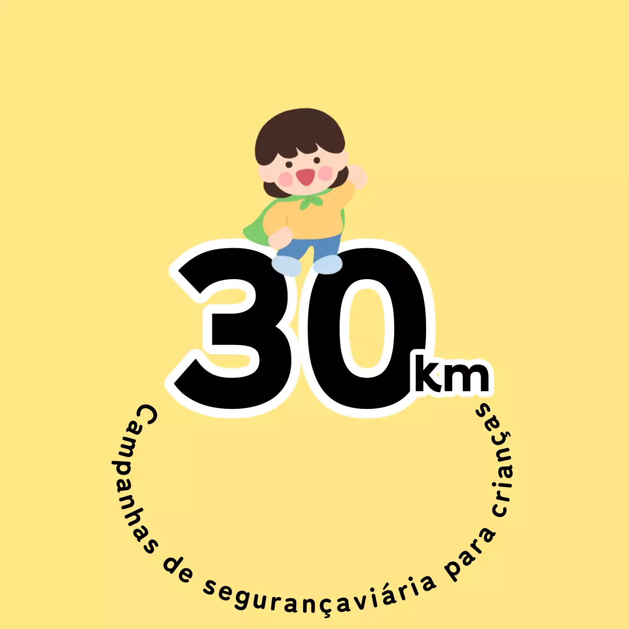 Campanha de segurança rodoviária com personagens infantis