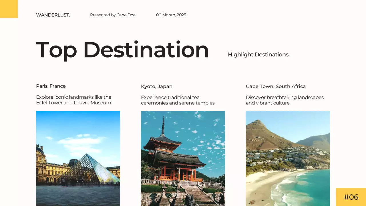 Yellow Modern Travel Presentation