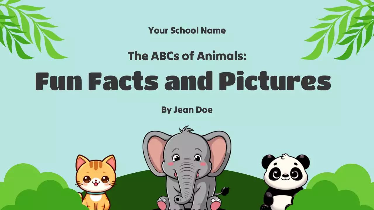 Mint Cute Animals Storybook Presentation
