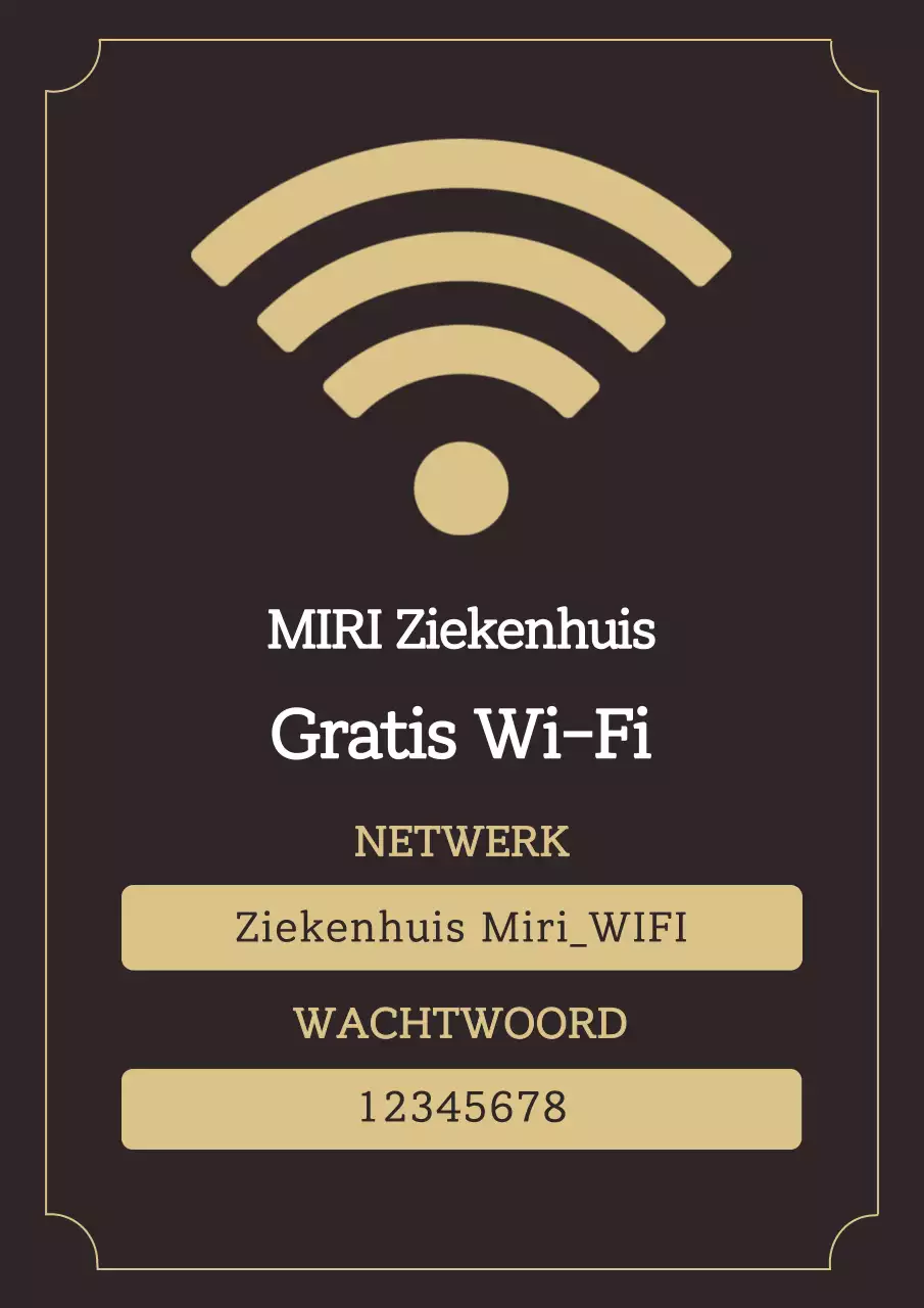 Bruine, moderne en gratis wifi-aankondiging