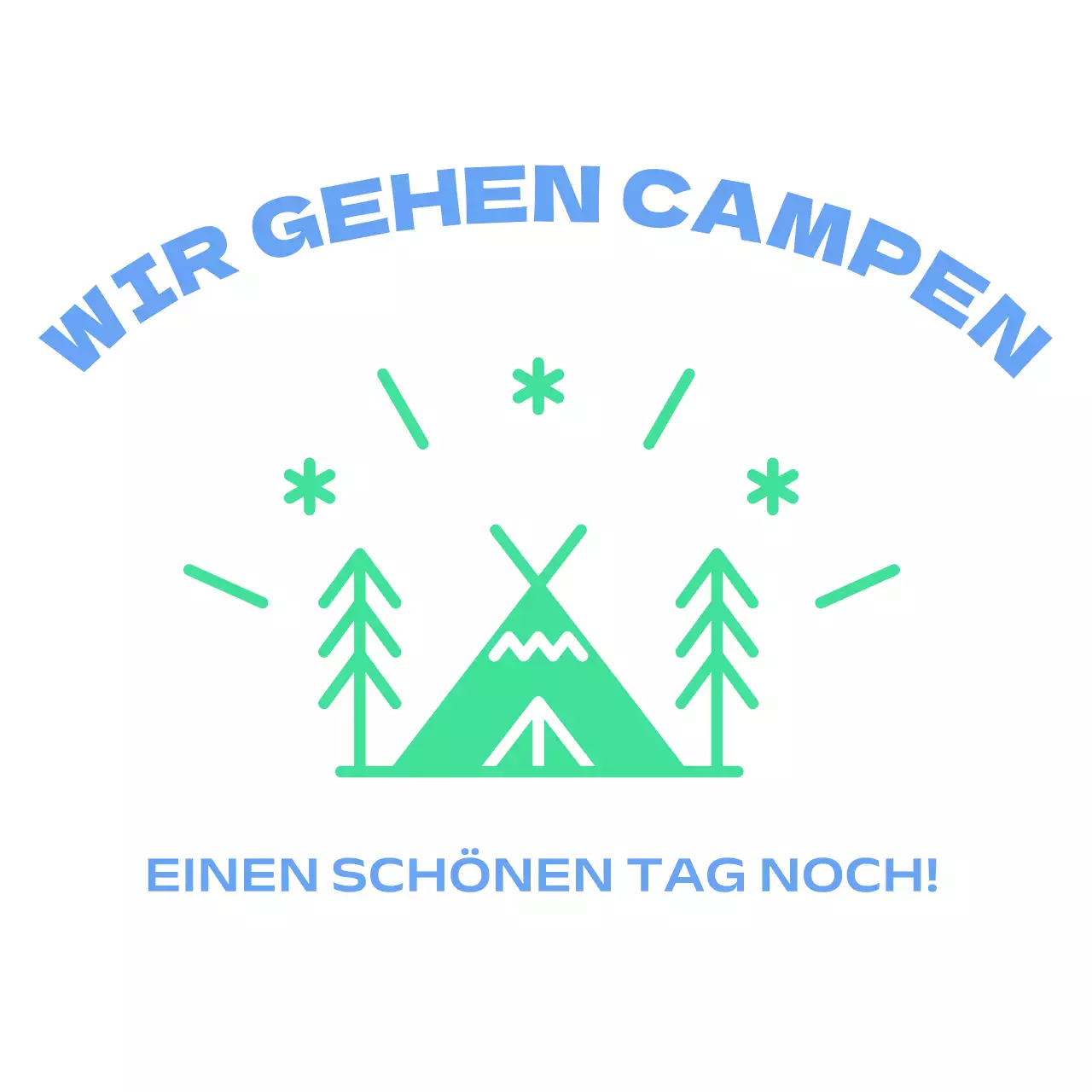 Heller und fröhlicher Campingplatz mit Camp-Illustrationen