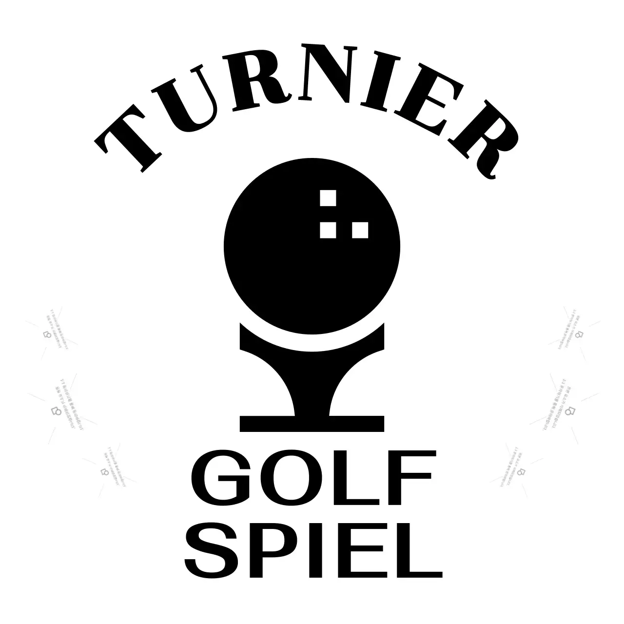 Clubmarke mit Golfball-Illustration für Werbezwecke