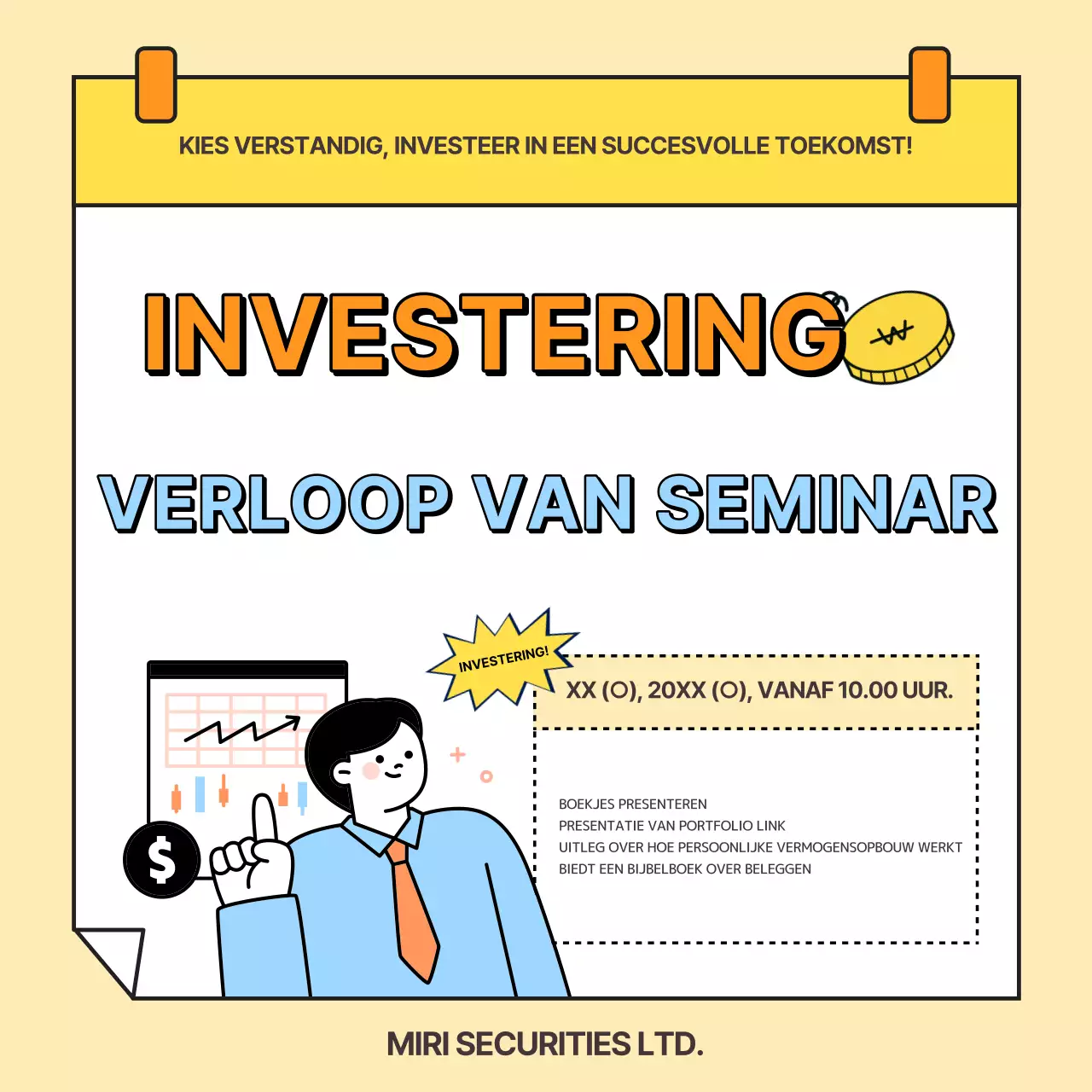 Presenteer een trendy beleggingsportefeuille in geel en oranje