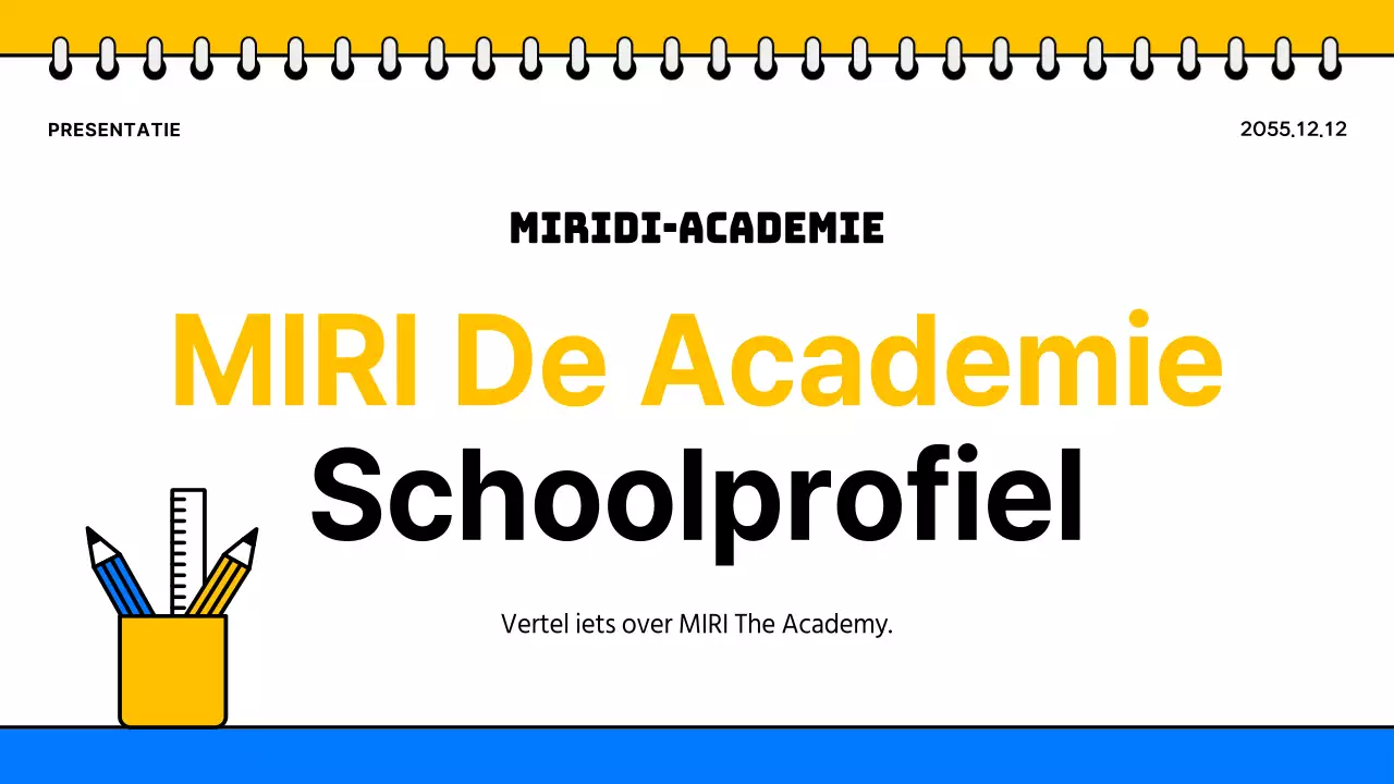 Een eenvoudige geelblauwe schoolbrochure promoten