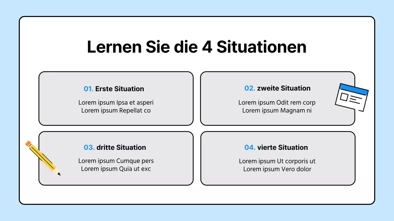 Niedliche gelbe und blaue Schulmaterialien