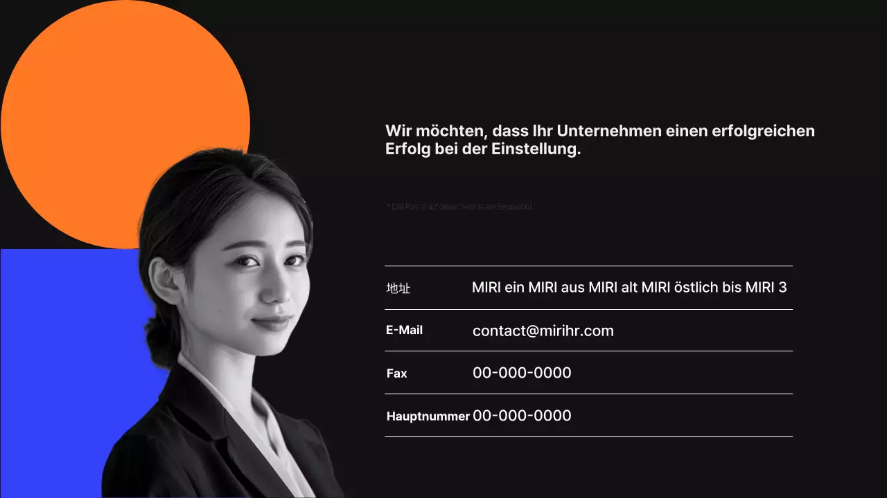 Modernes Headhunting-Angebot in Schwarz und Blau