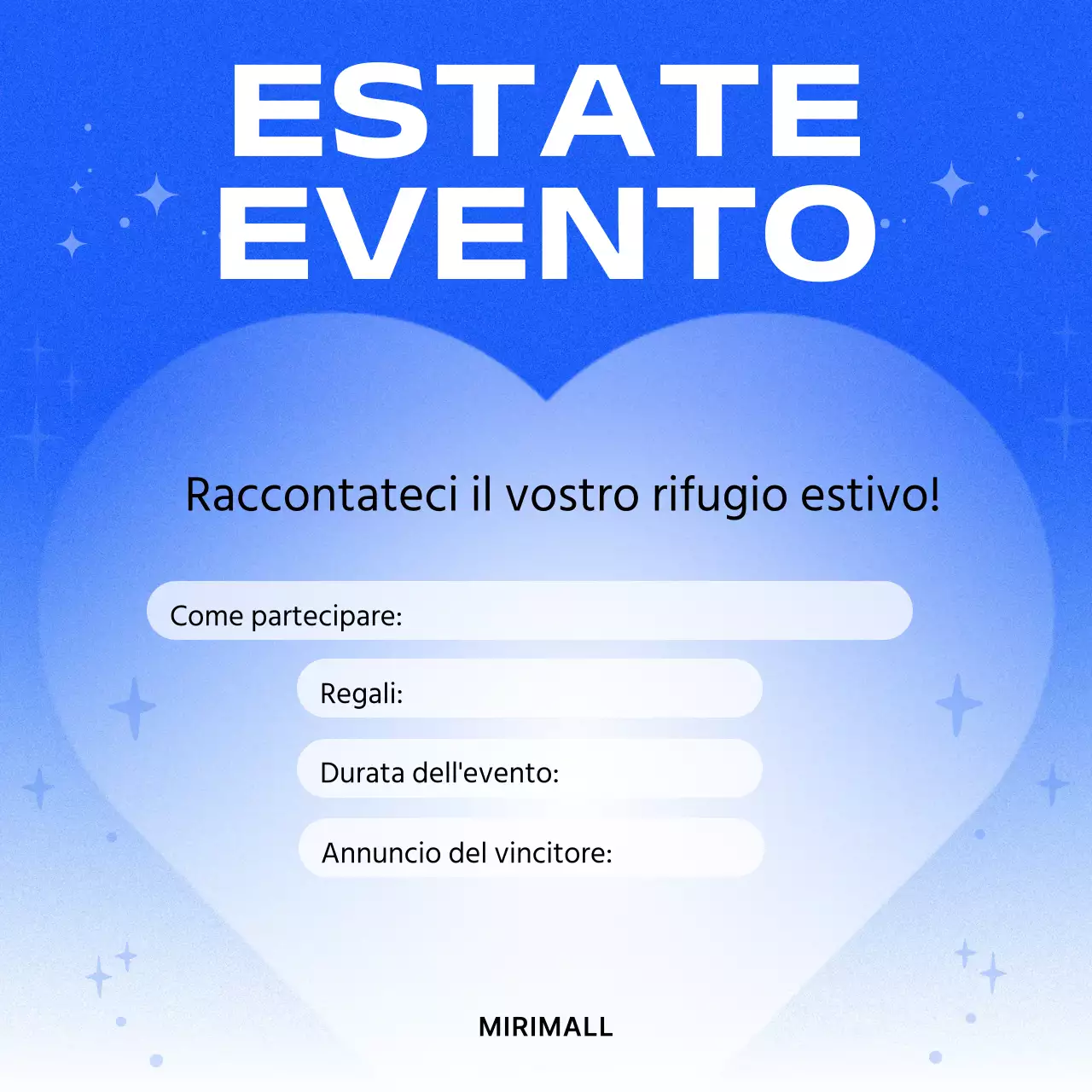 Promuovere un semplice evento estivo in blu