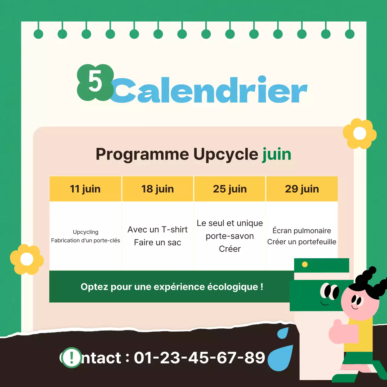 Guide des programmes modernes d'upcycling en vert et bleu clair