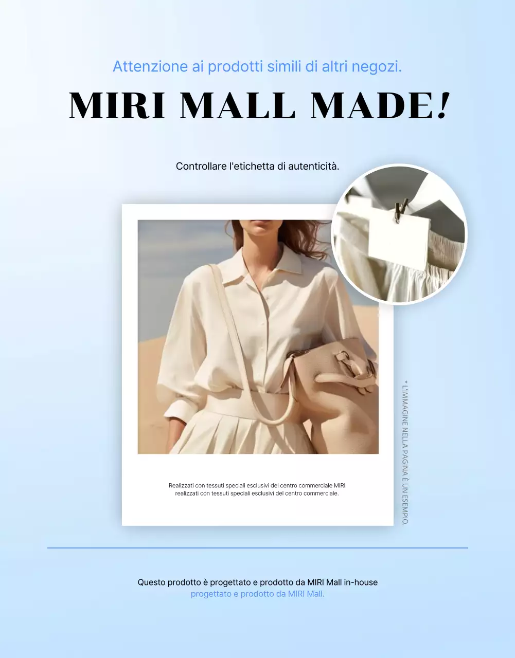 Abito estivo moderno in pubblicità blu e azzurro