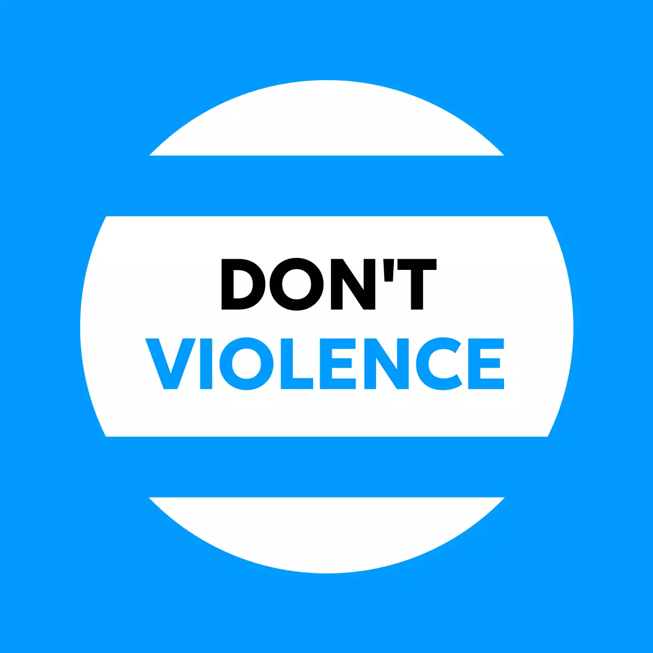 両手を広げている学生のイラストが描かれた暴力反対のデザイン