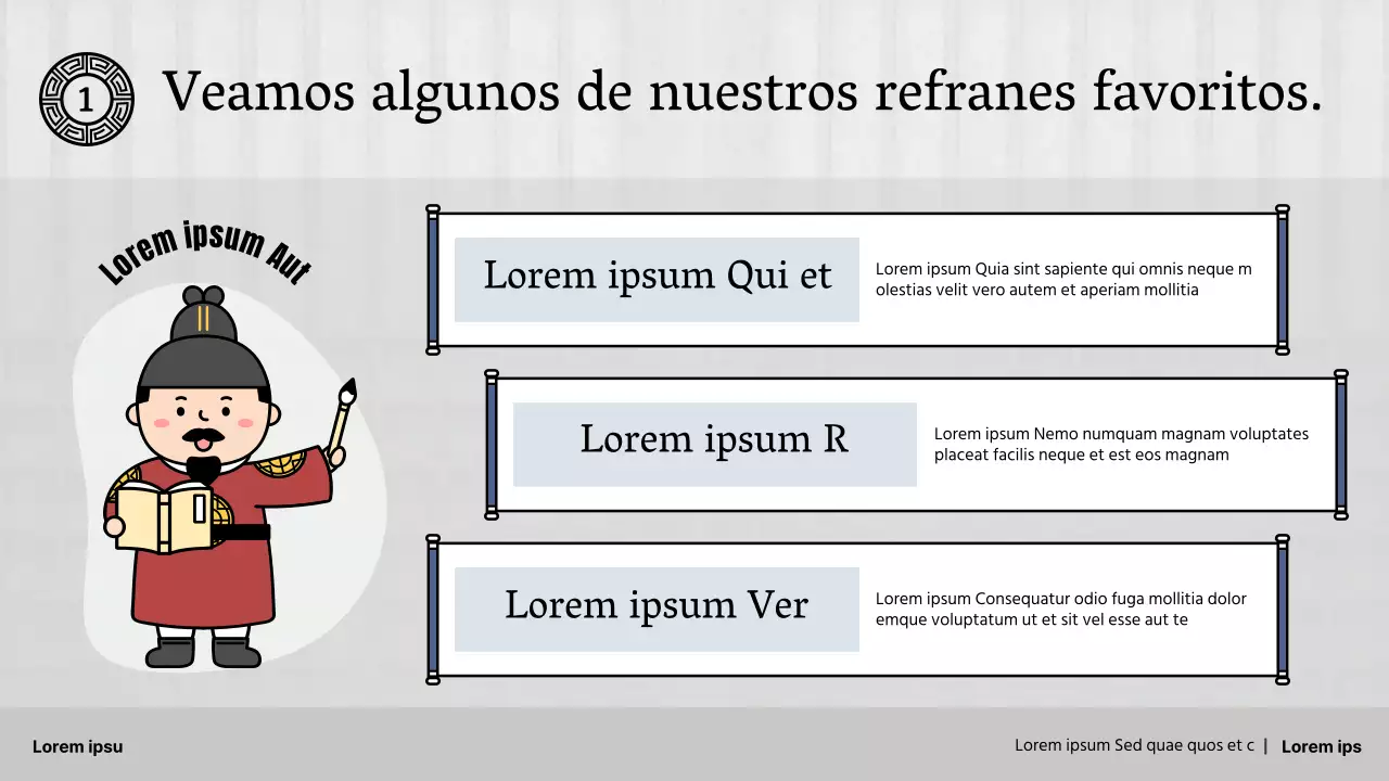 Proverbios tradicionales de la escuela primaria en gris y azul marino Recursos didácticos